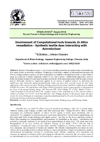 Synthetic Textile Dyes Interacting with Azoreductase