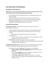 Unit 4 Class Notes-‐ the Progressives