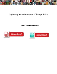 Diplomacy As an Instrument of Foreign Policy