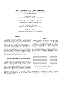HIPPI Developments for CERN Experiments A