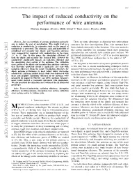 The Impact of Reduced Conductivity on the Performance of Wire Antennas Morteza Shahpari, Member, IEEE, David V