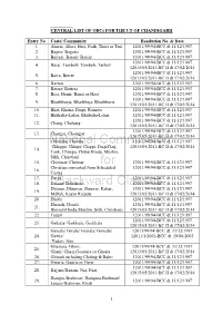 1 CENTRAL LIST of Obcs for the UT of CHANDIGARH Entry No Caste