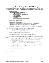 Agenda of the Sugar Beet CGC Meeting (In Conjunction with the ASSBT Meeting in Clearwater Beach, Florida Feb