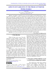 Aspects of Narrative in the Prose of Writer Petro Marko
