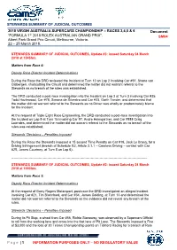 STEWARDS SUMMARY of JUDICIAL OUTCOMES Page