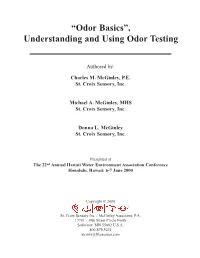 Understanding and Using Odor Testing