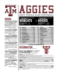 BOBCATS AGGIES the Aggies’ Thunder & Light- ASSOCIATED PRESS
