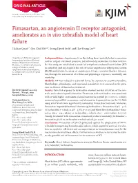 Fimasartan, an Angiotensin II Receptor Antagonist, Ameliorates an in Vivo Zebrafish Model of Heart Failure