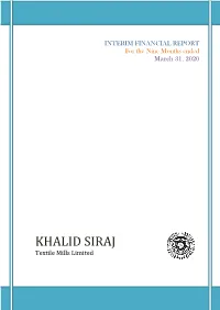 Khalid Siraj Textile Mills Limited