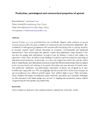 Production, Pomological and Nutraceutical Properties of Apricot
