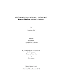 Purposeful Polysemy in Marketing Communication: Ethical Implications and Policy Challenges