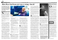 'Rita Reys Had Heus Niet Meer Swing Dan