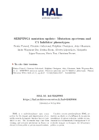 SERPING1 Mutation Update