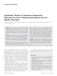Systematic Review of Symptom Assessment Measures for Use in Measurement-Based Care of Bipolar Disorders