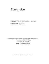 The Equichoice Ballot System*