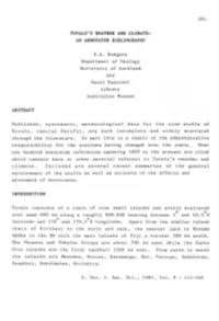 Abstract Tuvalu's Weather and Climate