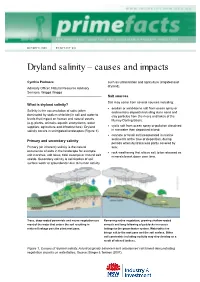 Dryland Salinity – Causes and Impacts