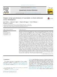 Oxygen Isotope Geochemistry of Laurentide Ice-Sheet Meltwater Across Termination I