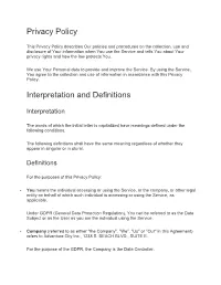 Privacy Policy Interpretation and Definitions