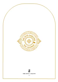 The Ritz-Carlton Tea Lounge Menu