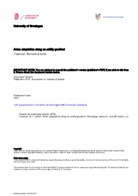 University of Groningen Avian Adaptation Along an Aridity Gradient
