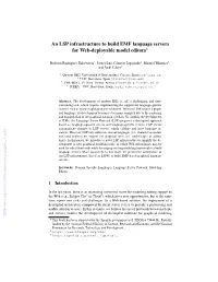 An LSP Infrastructure to Build EMF Language Servers for Web-Deployable Model Editors⋆