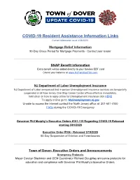 COVID-19 Resident Assistance Information Links Current Information As of 4/08/2020