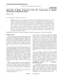 Derivation of Regge Trajectories from the Conservation of Angular Momentum in Hyperbolic Space