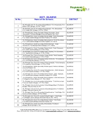 DISTT. BILASPUR Sr.No. Name of the Schools DISTRICT