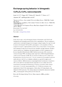 Exchange-Spring Behavior in Bimagnetic Cofe2o4/Cofe2
