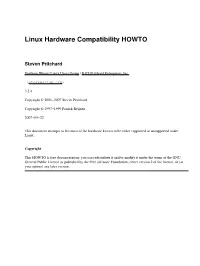 Linux Hardware Compatibility HOWTO