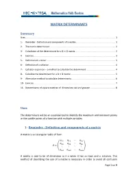 Matrix Determinants