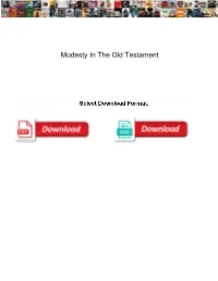 Modesty in the Old Testament