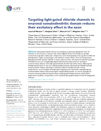 Targeting Light-Gated Chloride Channels to Neuronal