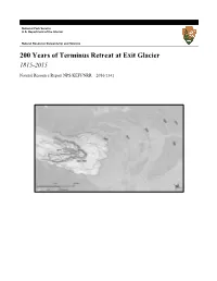 200 Years of Terminus Retreat at Exit Glacier 1815-2015
