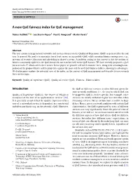 A New Qoe Fairness Index for Qoe Management