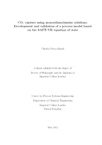 CO2 Capture Using Monoethanolamine