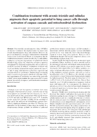 Combination Treatment with Arsenic Trioxide and Sulindac Augments