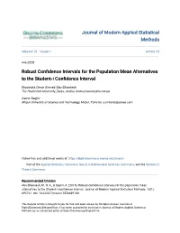 Confidence Intervals for the Population Mean Alternatives to the Student-T Confidence Interval