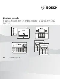 Control Panels B Series: B6512, B5512, B4512, B3512 | G Series: B9512G, B8512G