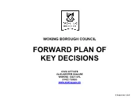 Forward Plan of Key Decisions