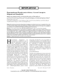 Hyperinsulinemic Hypoglycemia in Infancy: Current Concepts in Diagnosis and Management