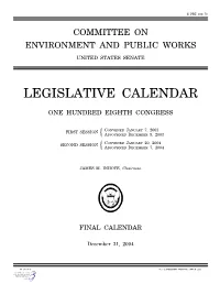 Legislative Calendar