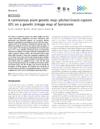 Pitcher/Insect-Capture QTL on a Genetic Linkage Map of Sarracenia