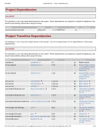 Project Dependencies Project Transitive Dependencies