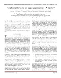 Rotational Effects on Supergranulation- a Survey