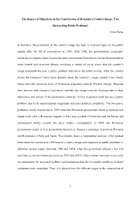 The Impact of Migration on the Construction of Romania's Country Image: Two