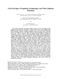 The NASA In-Space Propulsion Technology Project's Current