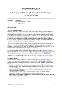 The PTD Circular Is Back!! Welcome to Issue 13 of the PTD Circular