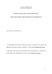 1 Accepted for Publication in the Journal of Informetrics